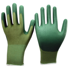 NMSAFETY 13 g forro de nylon verde e spandex flexível luvas de nitrilo verde / luvas de proteção